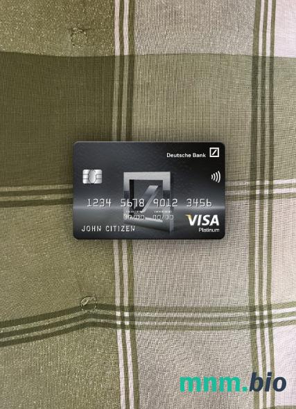 Mexico Deutsche bank visa platinum card wygląd fotograficzny skan PSD + zdjęcie